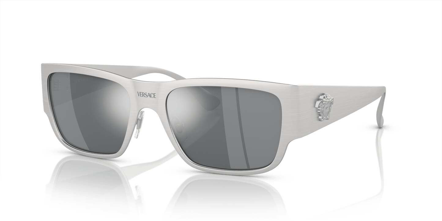 Versace Sunglasses Silver-Light Grey Black | Versace VE2262 Silver-Light Grey Mirror Black