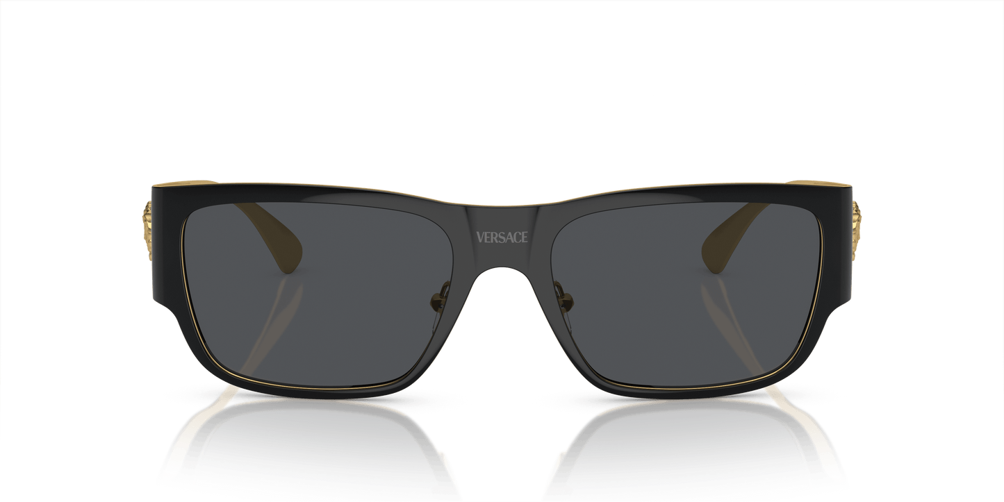 משקפי שמש של ורסאצ'ה שחור-אפור כהה | Versace VE2262 Black-Dark Grey