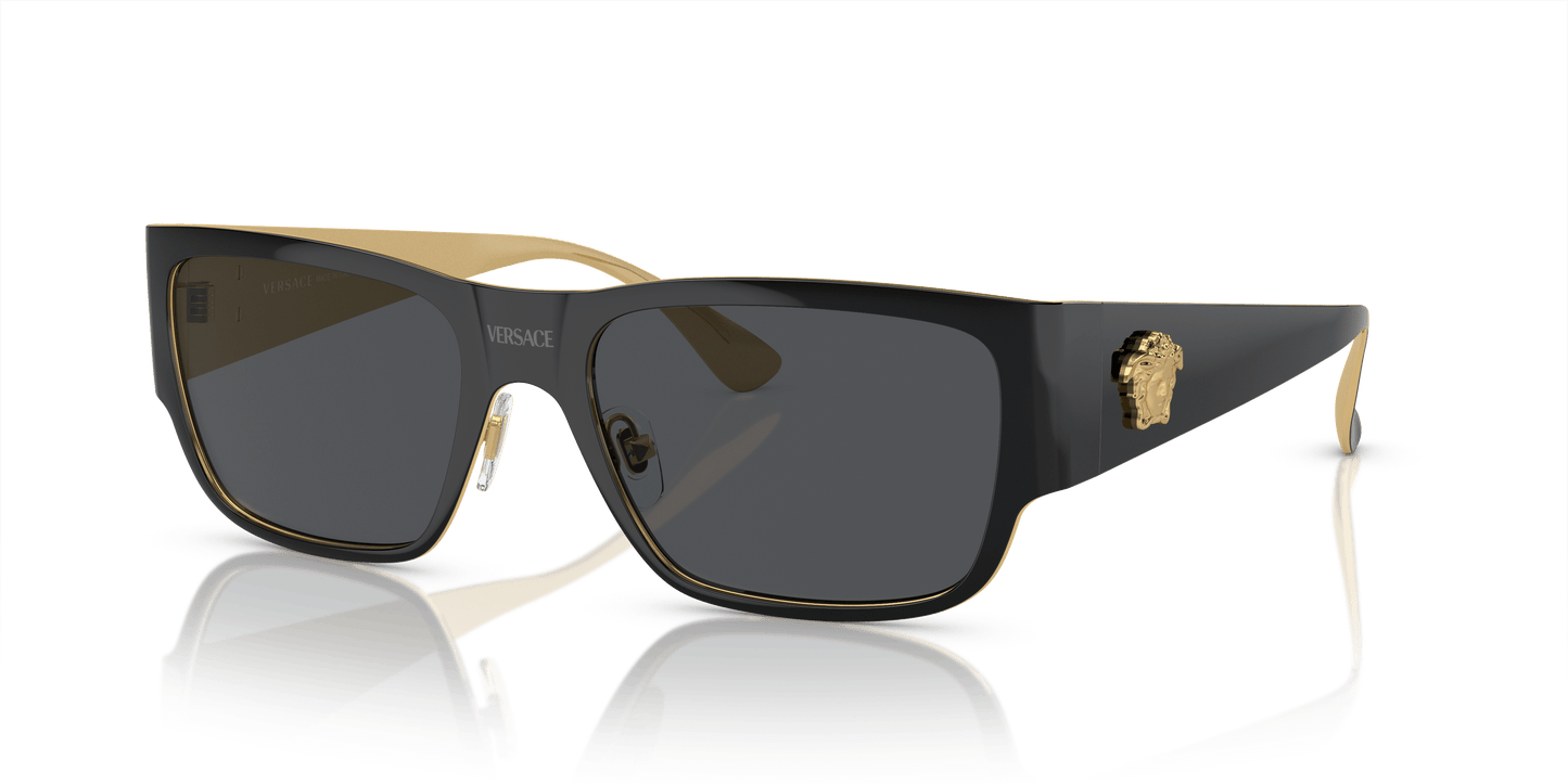 משקפי שמש של ורסאצ'ה שחור-אפור כהה | Versace VE2262 Black-Dark Grey