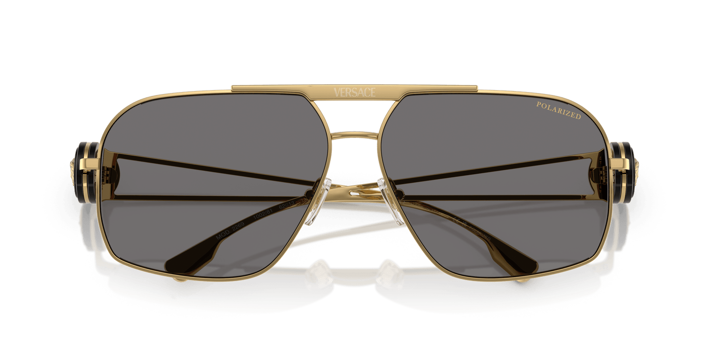 Versace Sunglasses Black-Dark Grey Polarized | VERSACE VE2269 Black-Dark Grey Polarized
