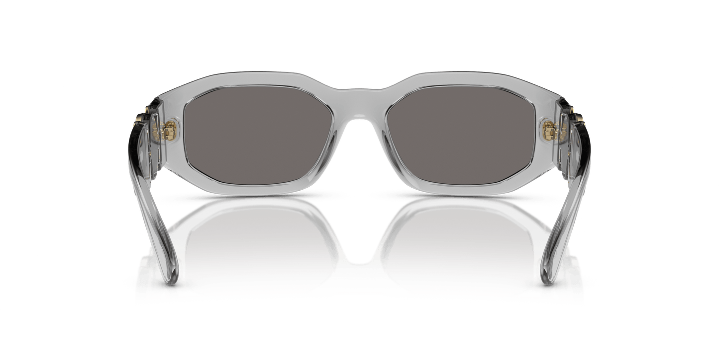 Versace Sunglasses Transparent Grey-Light Grey Mirror Silver | Versace VE4361 Biggie Transparent Grey-Light Grey Mirror Silver