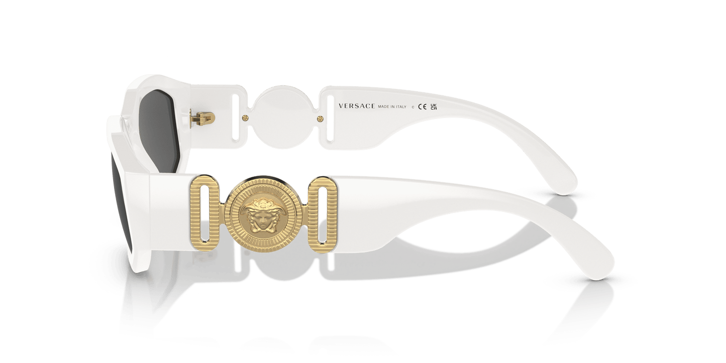 משקפי שמש של ורסאצ'ה לבן-אפור כהה | Versace VE4361 Biggie White-Dark Grey