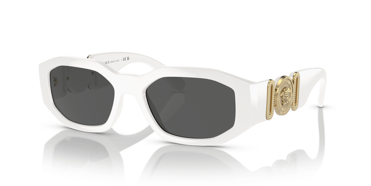 משקפי שמש של ורסאצ'ה לבן-אפור כהה | Versace VE4361 Biggie White-Dark Grey