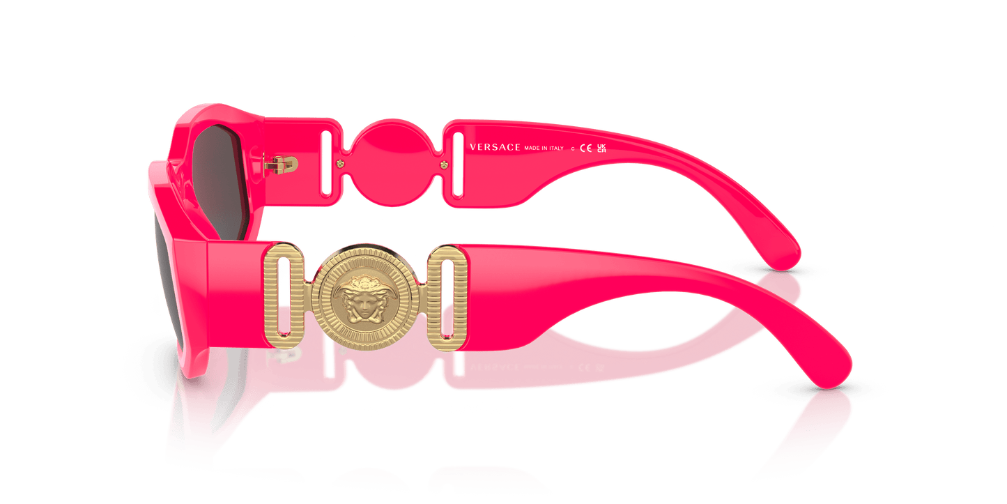 משקפי שמש ורסאצ'ה ורוד-כהה אפור | Versace VE4361 Biggie Fuxia Fluo-Dark Grey