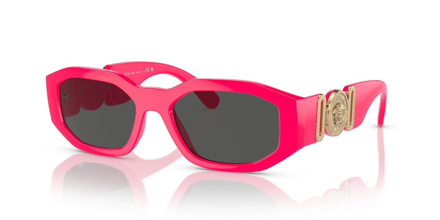 משקפי שמש ורסאצ'ה ורוד-כהה אפור | Versace VE4361 Biggie Fuxia Fluo-Dark Grey