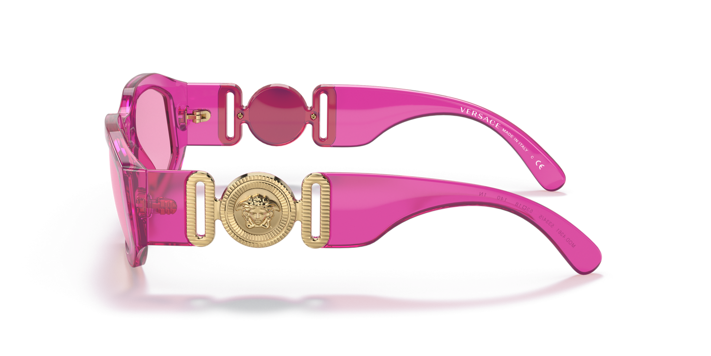 Versace Sunglasses Transparent Fuchsia-Fuchsia | Versace VE4361 Biggie Transparent Fuxia-Fuchsia