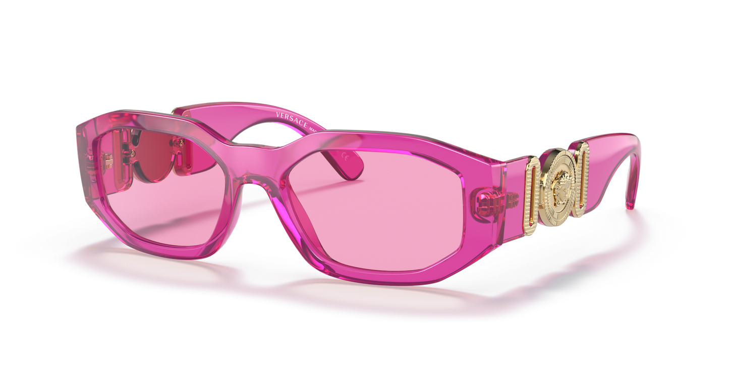 Versace Sunglasses Transparent Fuchsia-Fuchsia | Versace VE4361 Biggie Transparent Fuxia-Fuchsia