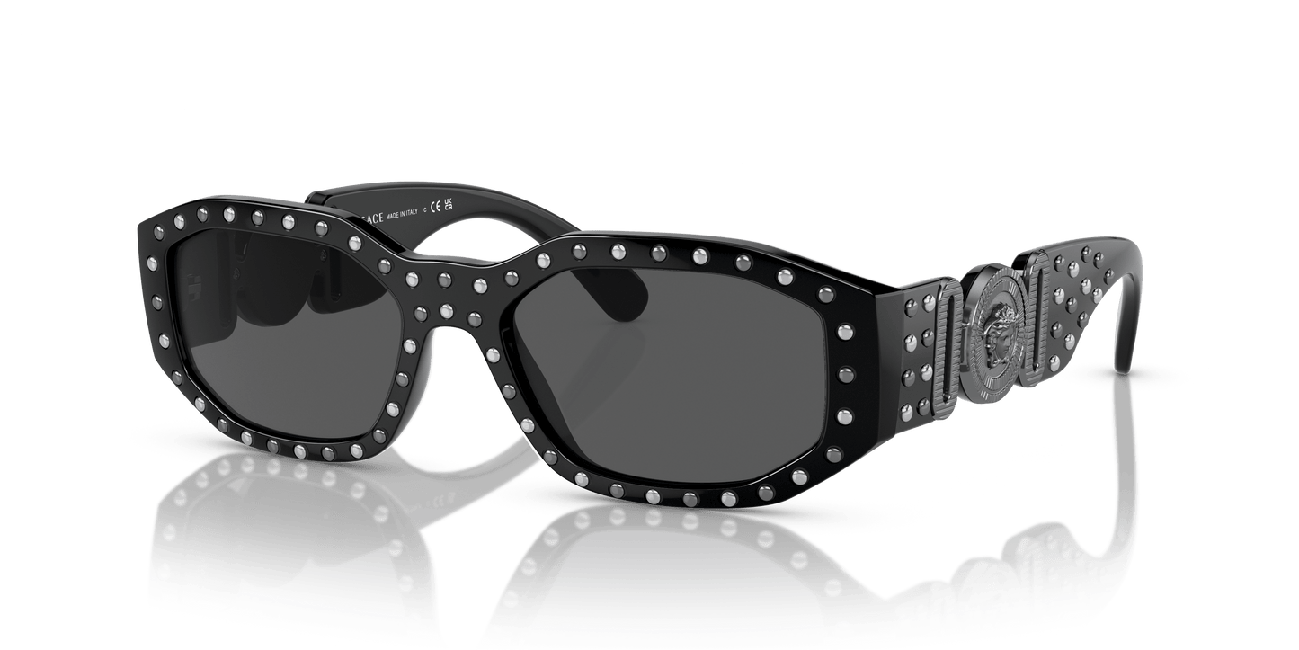 משקפי שמש של ורסאצ'ה שחור-אפור כהה | Versace VE4361 Biggie Black-Dark Grey