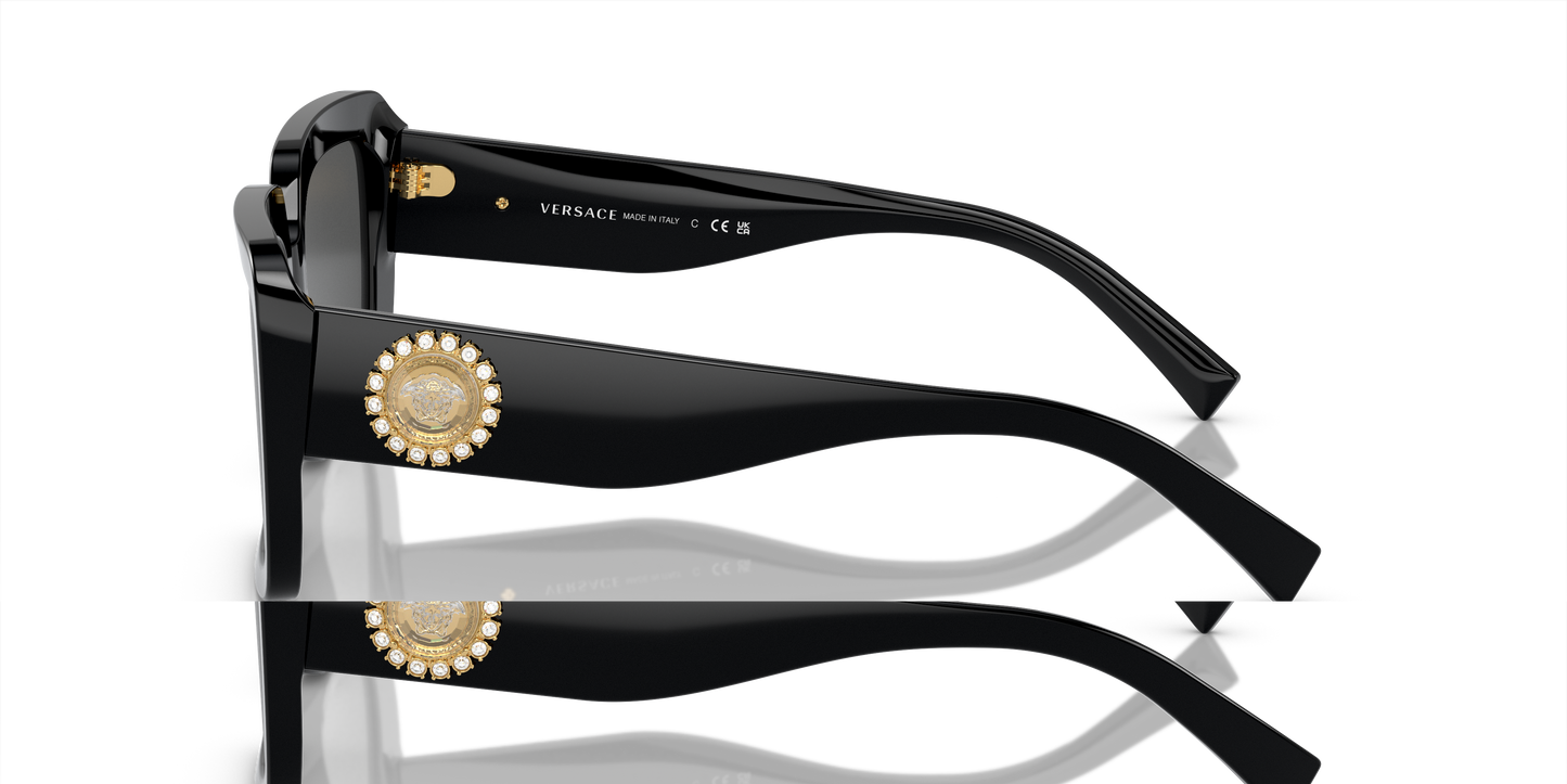 משקפי שמש של ורסאצ'ה שחור-אפור כהה | Versace VE4384B Black-Dark Grey