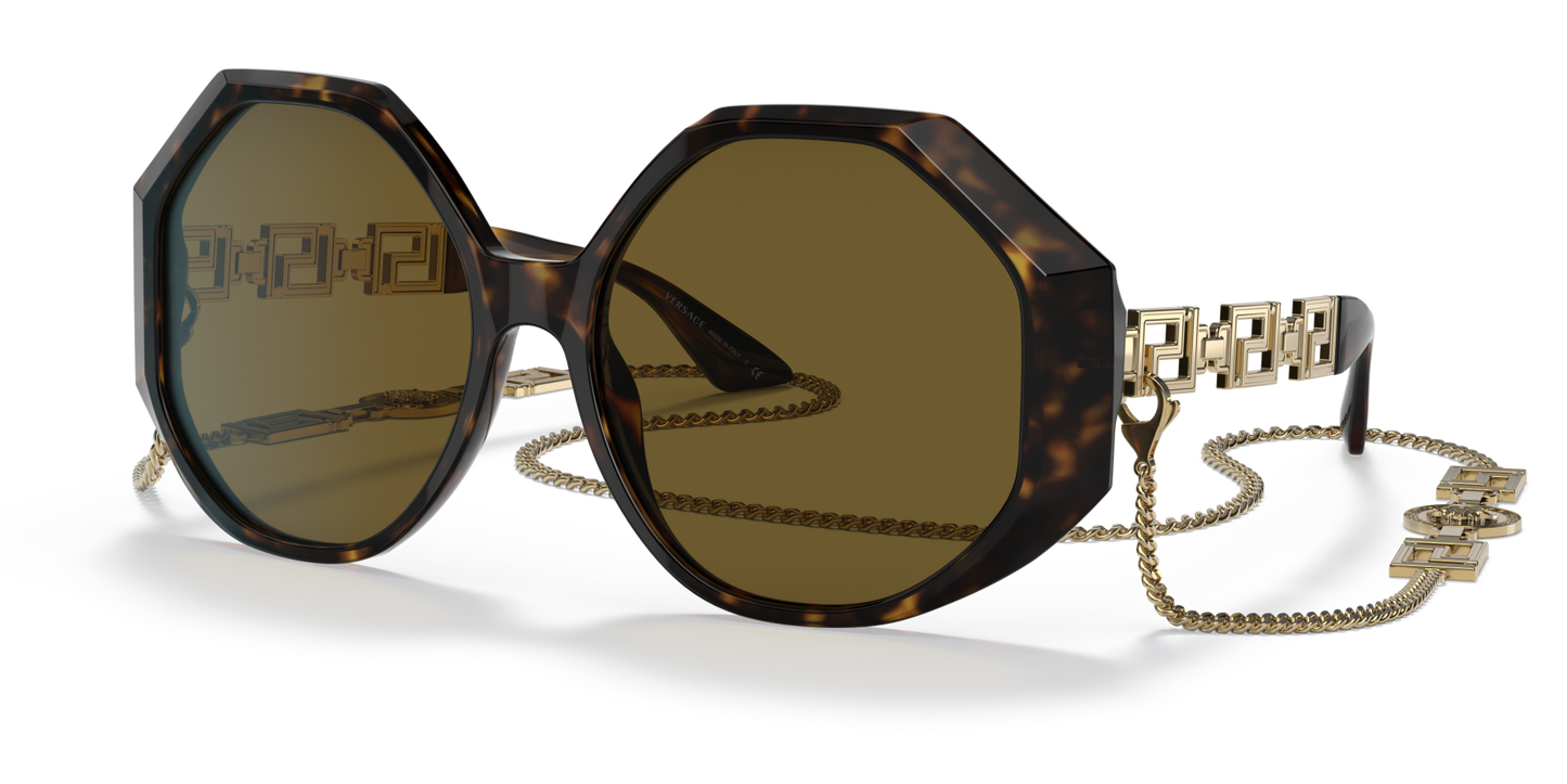 משקפי שמש של ורסאצ'ה הוואנה-חום כהה | Versace VE4395 Havana-Dark Brown