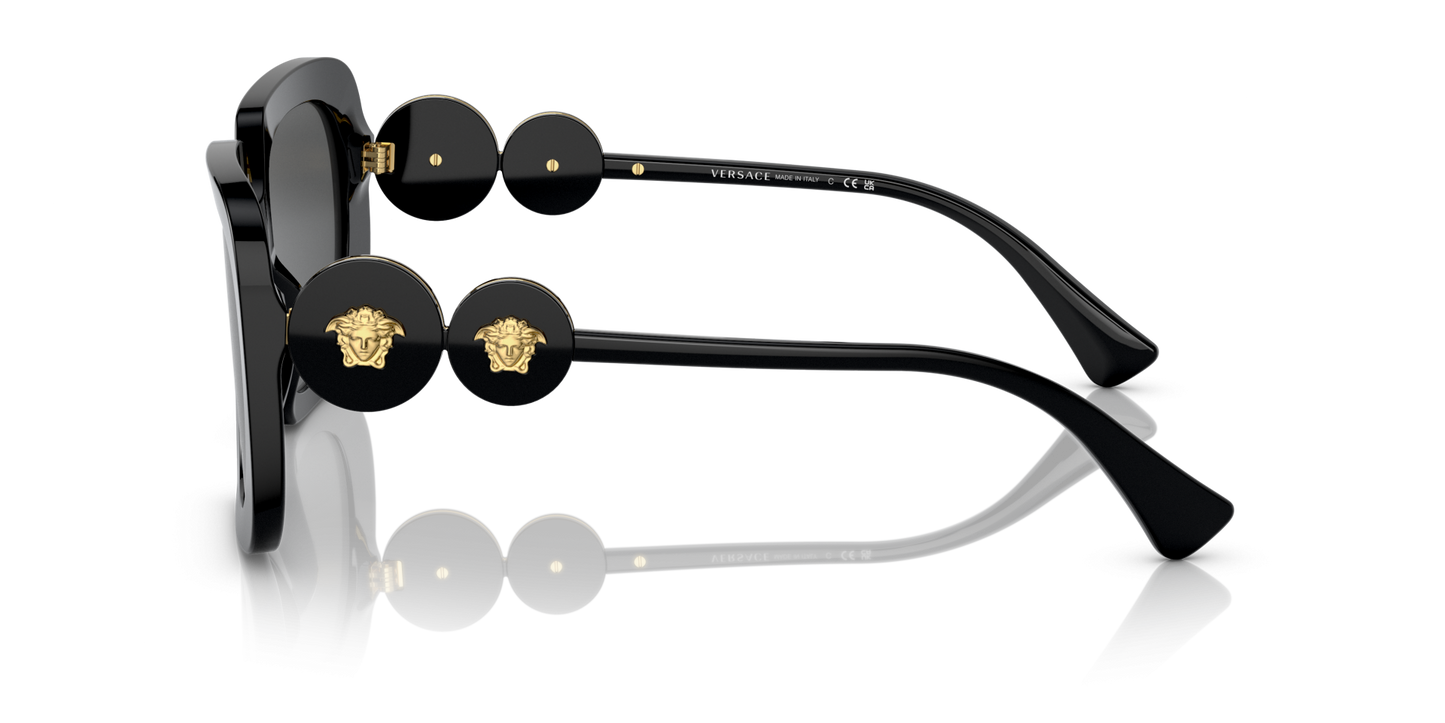 משקפי שמש של ורסאצ'ה שחור-אפור כהה | Versace VE4434 Black-Dark Grey