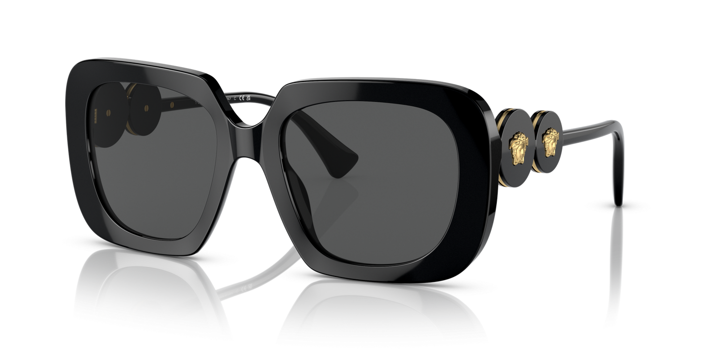 משקפי שמש של ורסאצ'ה שחור-אפור כהה | Versace VE4434 Black-Dark Grey