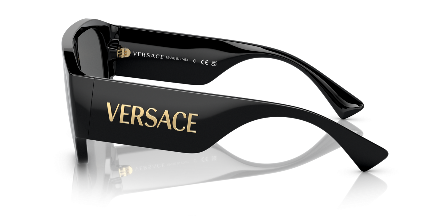 משקפי שמש של ורסאצ'ה שחור-אפור כהה | Versace VE4439 Black-Dark Grey