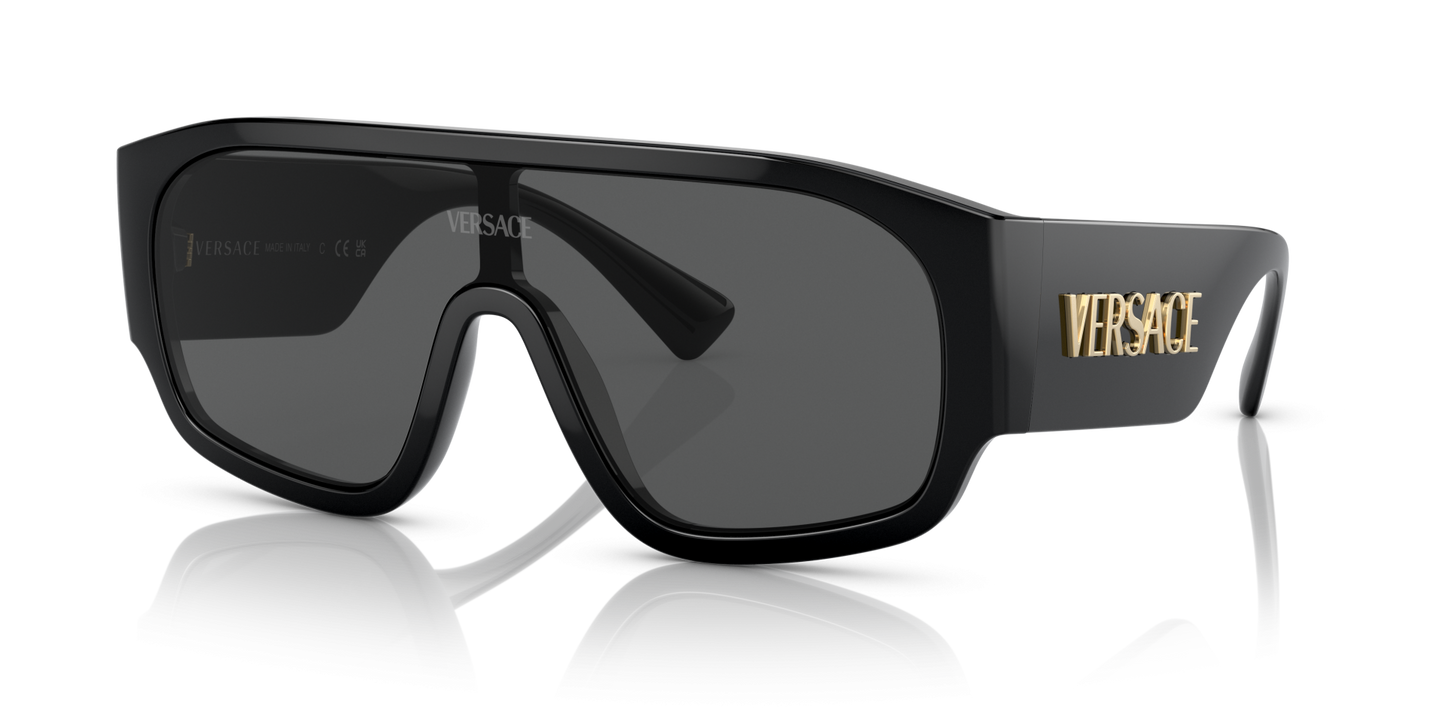 משקפי שמש של ורסאצ'ה שחור-אפור כהה | Versace VE4439 Black-Dark Grey