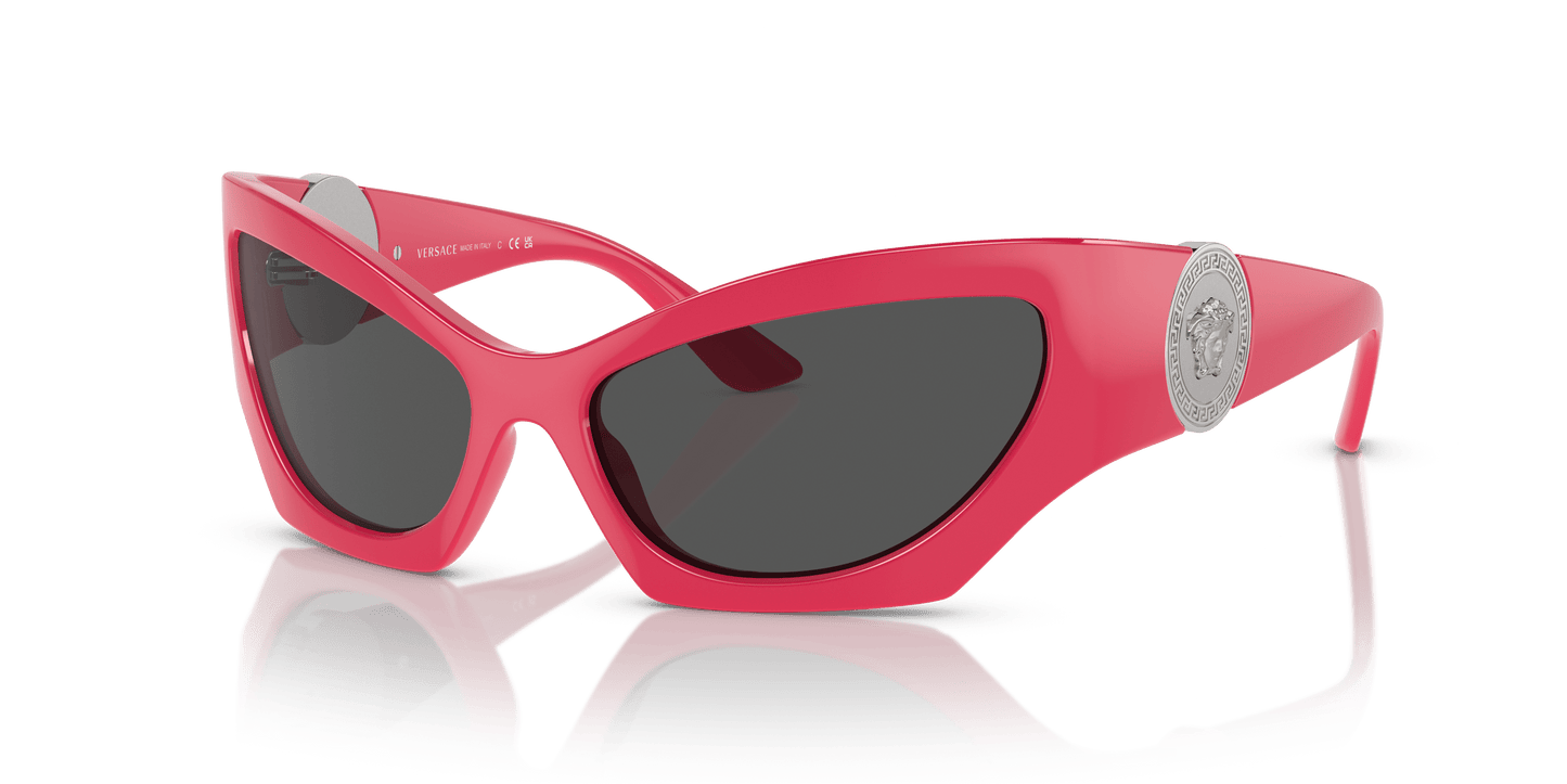 משקפי שמש של ורסאצ'ה ורוד-אפור כהה | Versace VE4450 Pink-Dark Grey