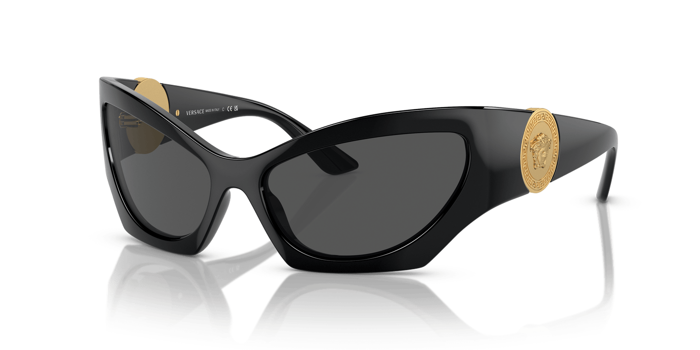 Versace Sunglasses Black-Dark Grey | Versace VE4450 Black-Dark Grey