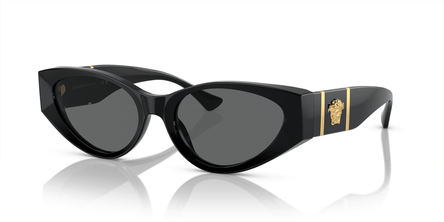 משקפי שמש של ורסאצ'ה שחור-אפור כהה | Versace VE4454 Black-Dark Grey