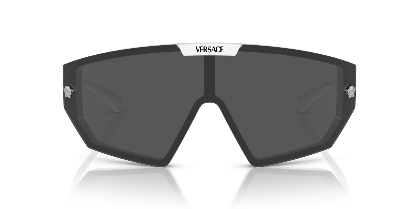 משקפי שמש של ורסאצ'ה לבן-אפור כהה/מראה כסף | Versace VE4461 White-Dark Grey/Mirror Silver