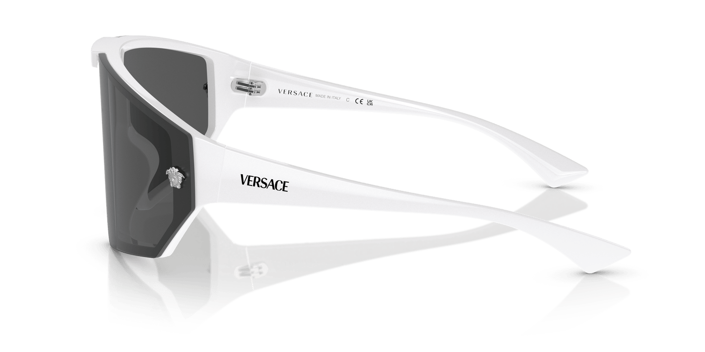 משקפי שמש של ורסאצ'ה לבן-אפור כהה/מראה כסף | Versace VE4461 White-Dark Grey/Mirror Silver