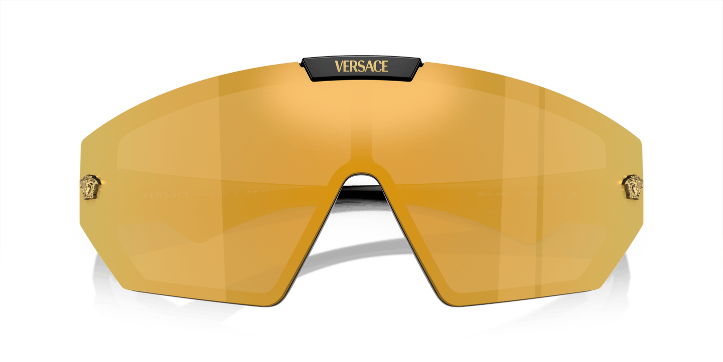 משקפי שמש של ורסאצ'ה שחור-אפור כהה/מראה זהב | Versace VE4461 Black-Dark Grey/Mirror Gold