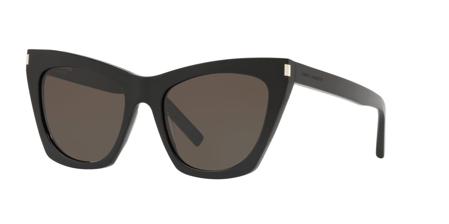 משקפי שמש סן לורן שחור מבריק-אפור | Saint Laurent SL 214 Kate Black Shiny-Grey