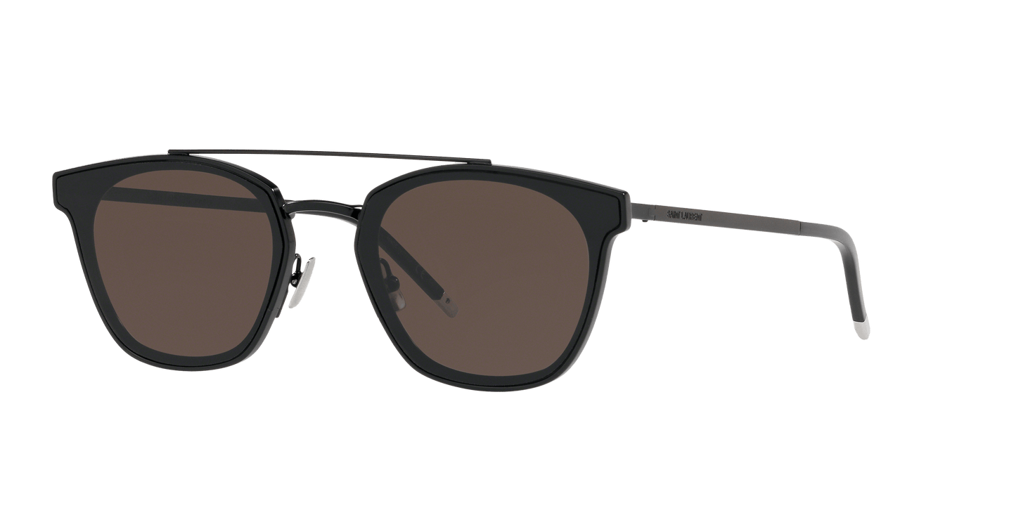 משקפי שמש סן לורן שחור מט-אפור | Saint Laurent SL 28 METAL Black Matte-Grey