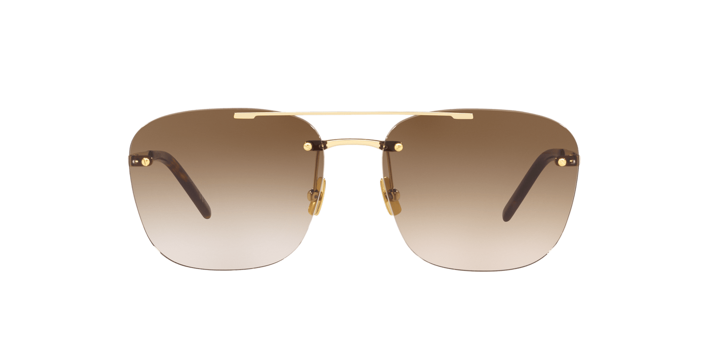 משקפי שמש של סן לורן בצבע זהב-חום | Saint Laurent SL 309 Rimless Gold-Brown Gradient