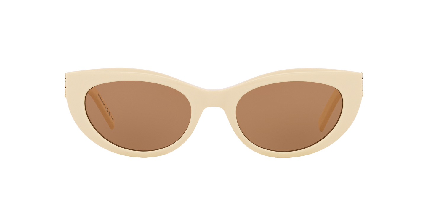 משקפי שמש סן לורן בצבע שנהב-חום | Saint Laurent SL M115 Ivory-Brown