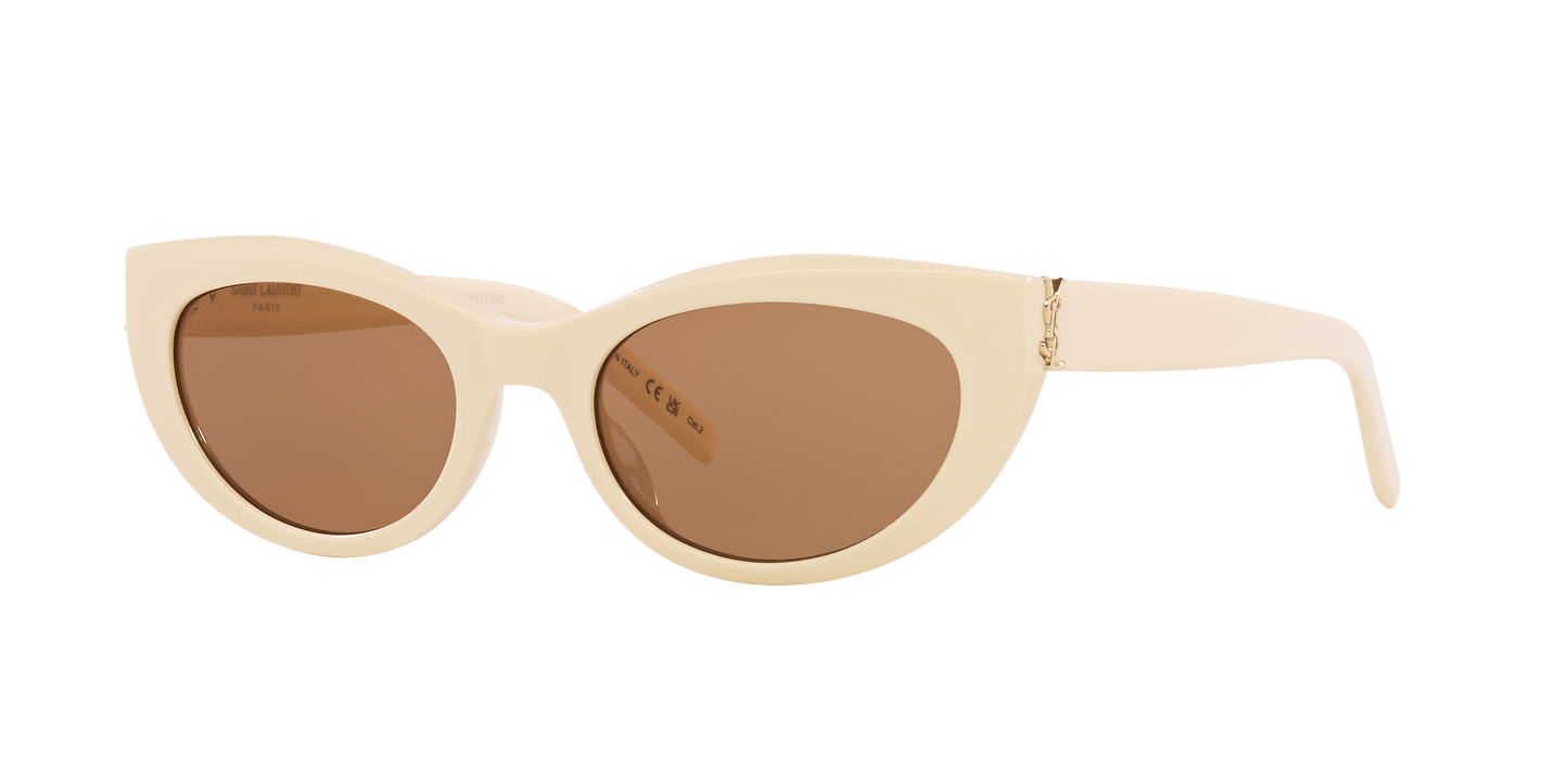 משקפי שמש סן לורן בצבע שנהב-חום | Saint Laurent SL M115 Ivory-Brown
