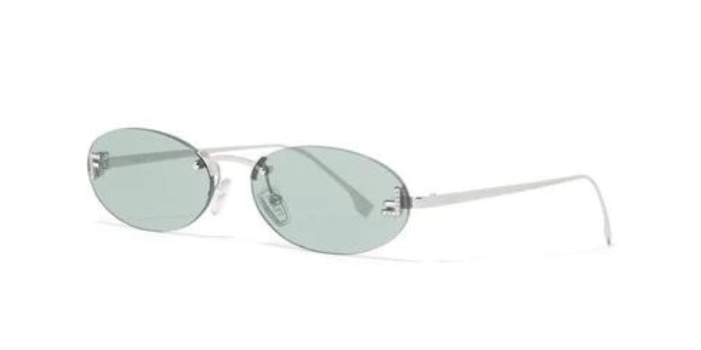 משקפי שמש פנדי כסוף כחול | FENDI First Oval Sunglasses