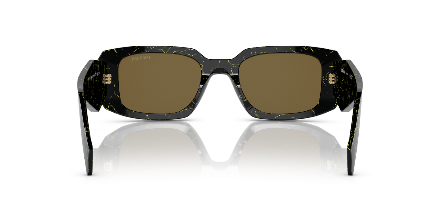 Prada Sunglasses Black/Yellow Marble-Dark Brown | PRADA PR 17WS Black/Yellow Marble-Dark Brown