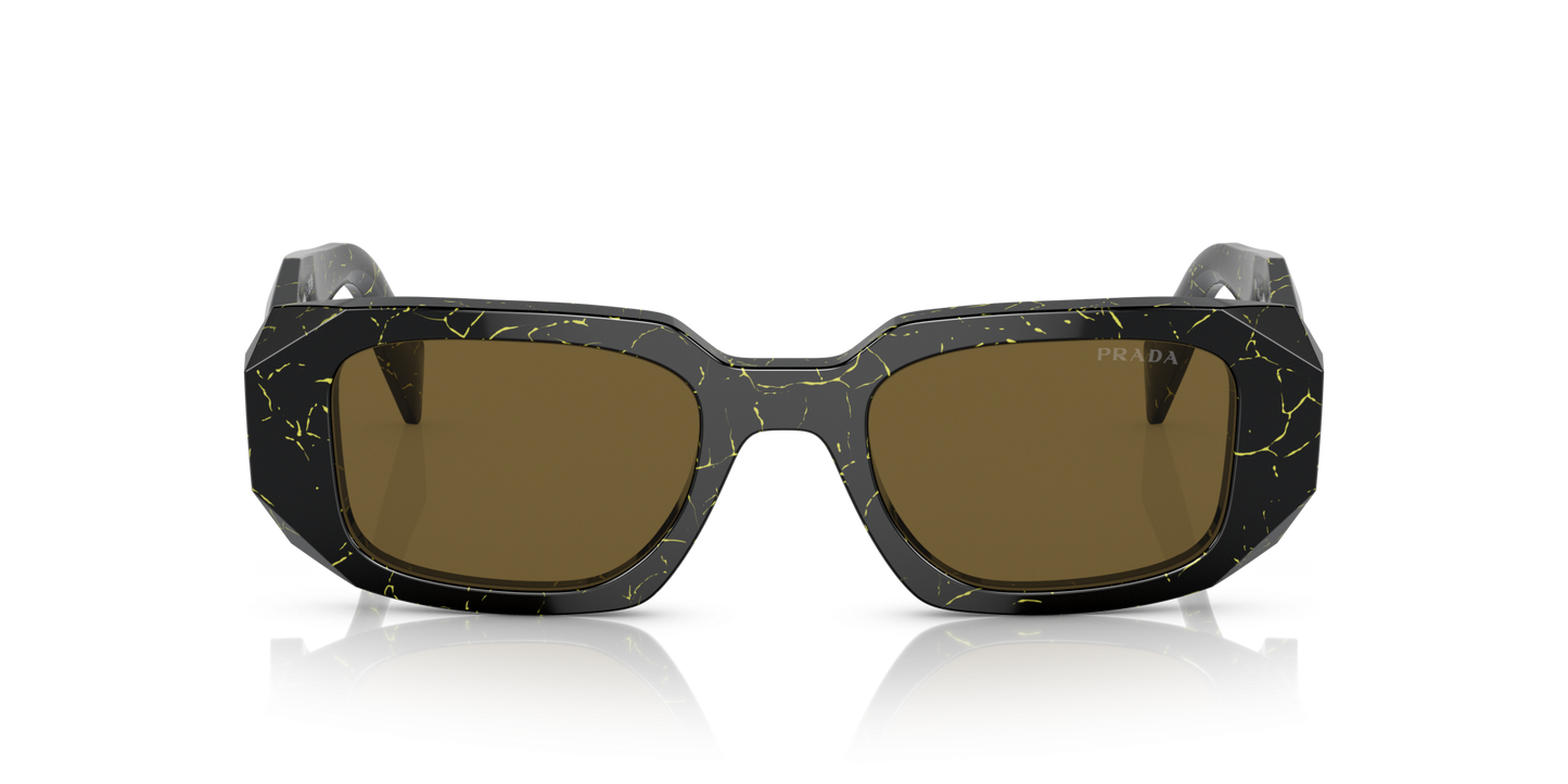 Prada Sunglasses Black/Yellow Marble-Dark Brown | PRADA PR 17WS Black/Yellow Marble-Dark Brown
