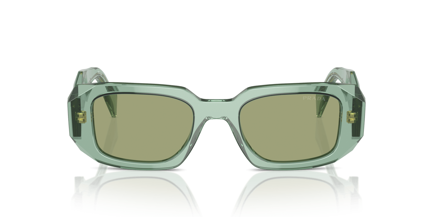 Prada Sunglasses Transparent Sage-Green Mirror Internal Silver | PRADA PR 17WS Transparent Sage-Green Mirror Internal Silver