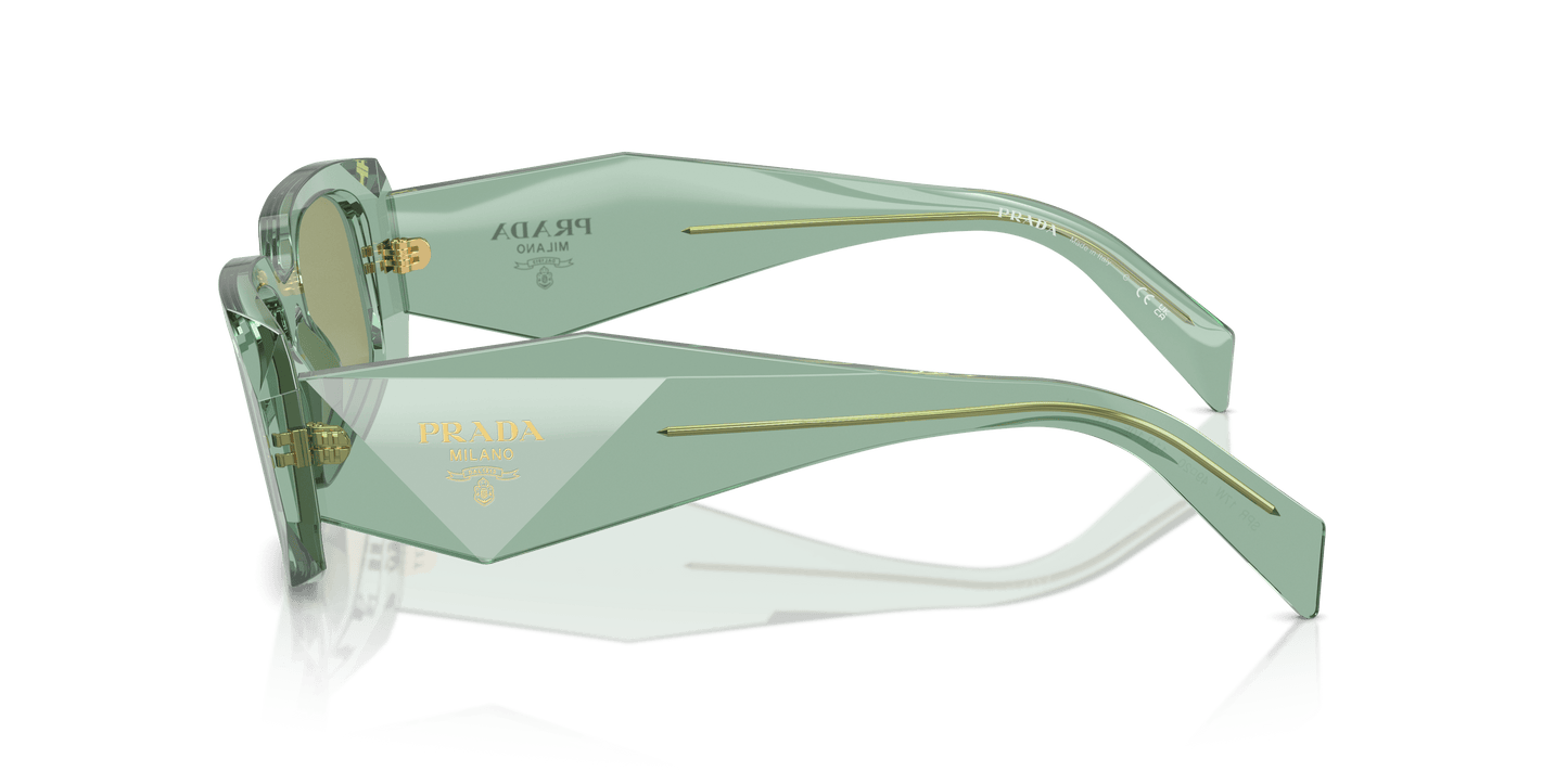 משקפי שמש פראדה שקוף מרווה-ירוק מראה פנימי כסף | PRADA PR 17WS Transparent Sage-Green Mirror Internal Silver