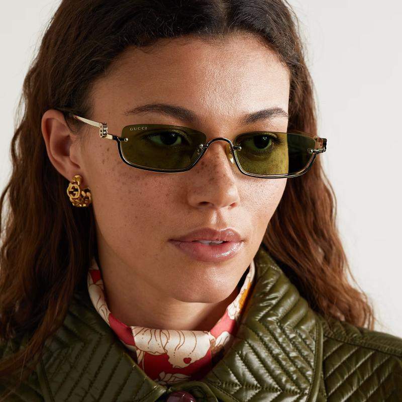 משקפי שמש של גוצ'י זהב-ירוק | GUCCI GG1278S Gold-Green