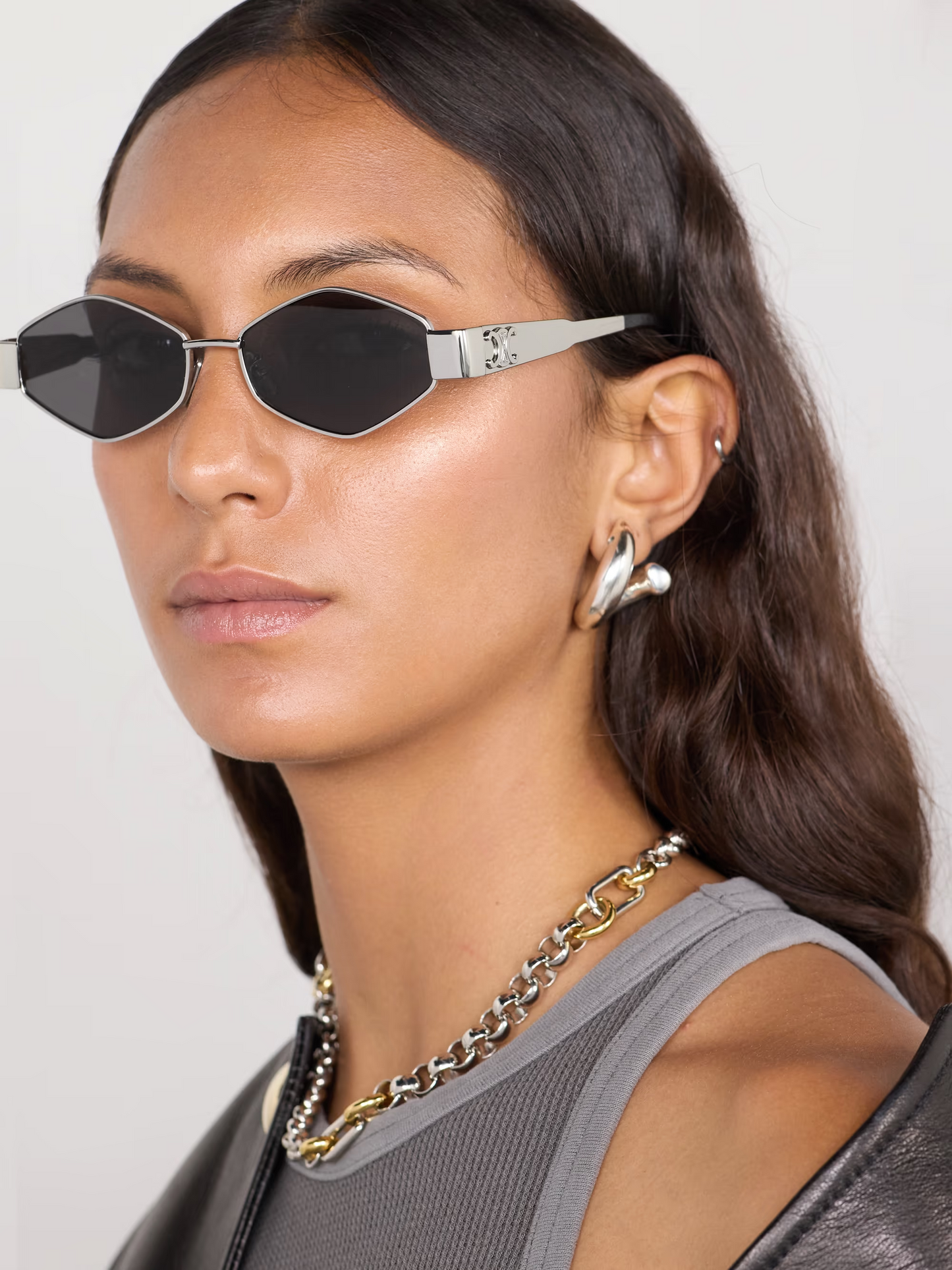 Celine Sunglasses Silver-Green | CELINE CL40254U Sliver-Green