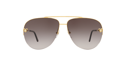 משקפי שמש קרטייה זהב מבריק-אפור | CARTIER CT0065S Gold Shiny-Grey