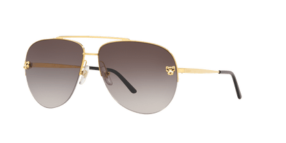 משקפי שמש קרטייה זהב מבריק-אפור | CARTIER CT0065S Gold Shiny-Grey