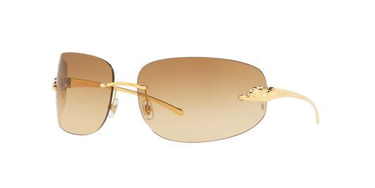 משקפי שמש קרטייה זהב מבריק-חום | CARTIER CT0062S Gold Shiny-Brown