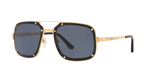 משקפי שמש קרטייה זהב מבריק-כחול | CARTIER CT0194S Gold Shiny-Blue