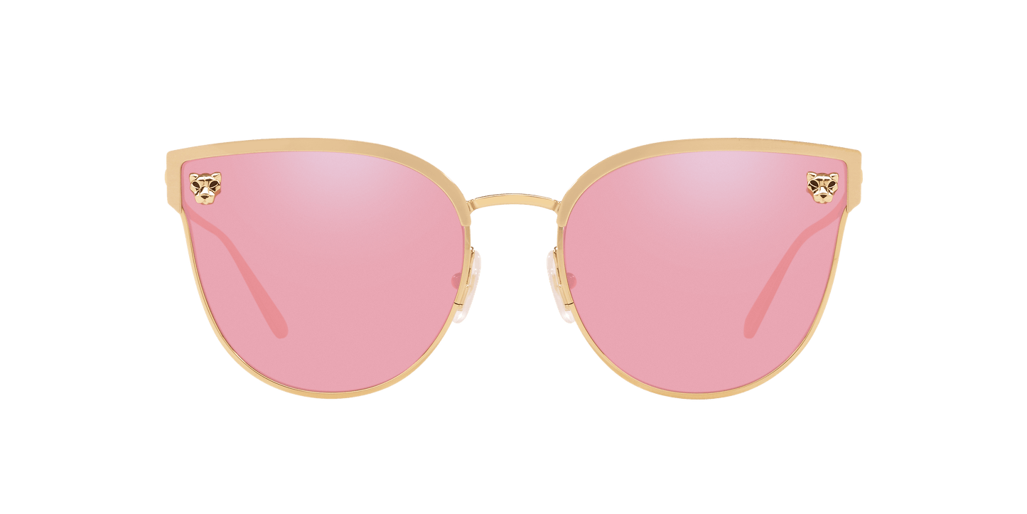 משקפי שמש קרטייה זהב מט-ורוד | CARTIER CT0198S Gold Matte-Pink