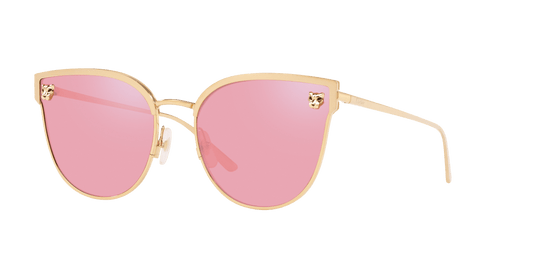 משקפי שמש קרטייה זהב מט-ורוד | CARTIER CT0198S Gold Matte-Pink