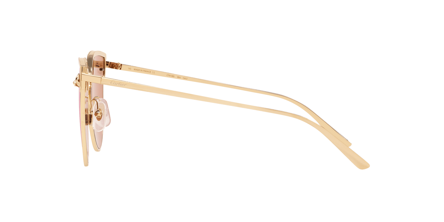 משקפי שמש קרטייה זהב מט-ורוד | CARTIER CT0198S Gold Matte-Pink