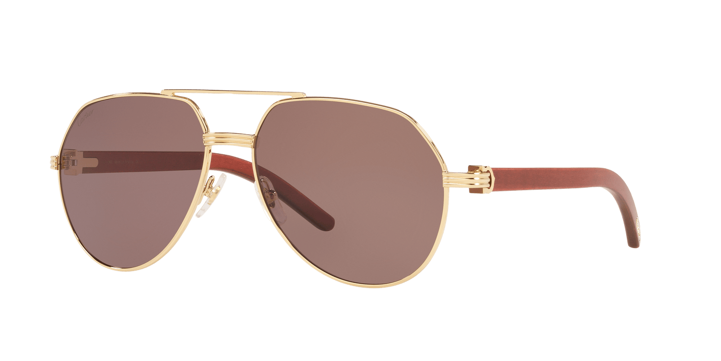 משקפי שמש קרטייה בצבע זהב-חום | CARTIER CT0272S Gold-Brown