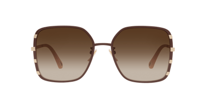 משקפי שמש של קלואי זהב ברור-חום | Chloé CH0143S Gold Clear-Brown