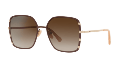 משקפי שמש של קלואי זהב ברור-חום | Chloé CH0143S Gold Clear-Brown