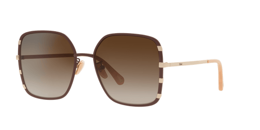 משקפי שמש של קלואי זהב ברור-חום | Chloé CH0143S Gold Clear-Brown