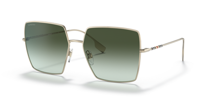 Burberry light green sunglasses with gold tint | BURBERRY BE3133 Daphne Light Gold-Gradient Green