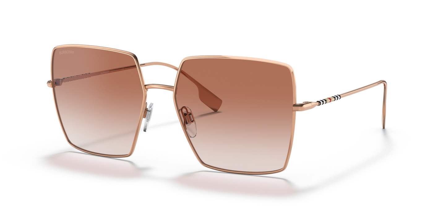 משקפי שמש של ברברי ורוד גולד-גולד | BURBERRY BE3133 Daphne Rose Gold-Gradient Pink