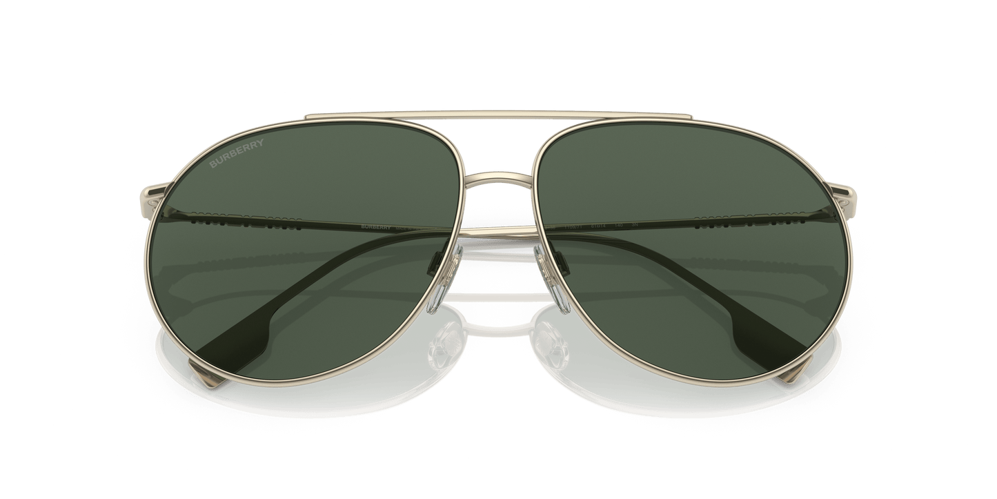 Burberry Sunglasses Light Gold-Dark Green | BURBERRY BE3138 Alice Light Gold-Dark Green